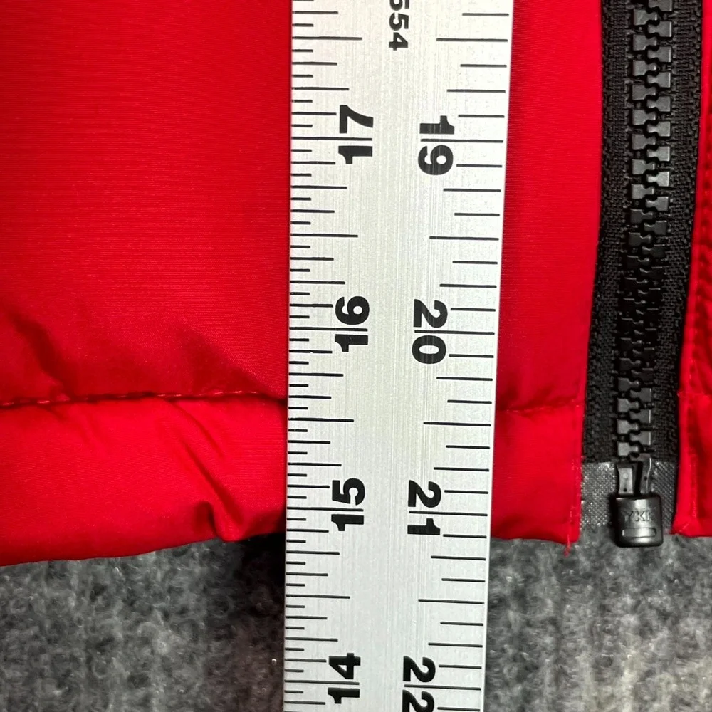 Swiss Tech Puffer Jacket Boys Medium (8) Red Insulated Camping Wind Proof Hooded